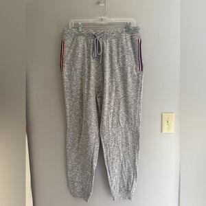 Lacoste Sleepwear Jogger Sleep Pants Men’s SZ L Grey Pockets Drawstring Lounge